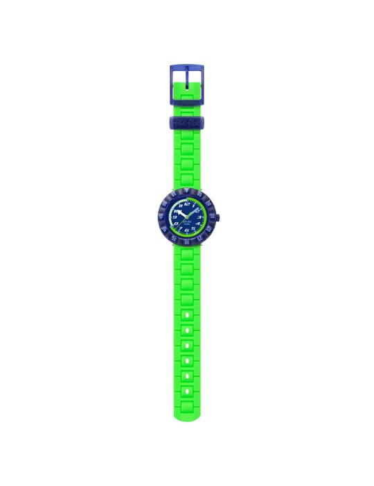Orologio Flik Flak - Neonbrick - Verde - 37mm -Blu-Mattoncini-ZFCSP132