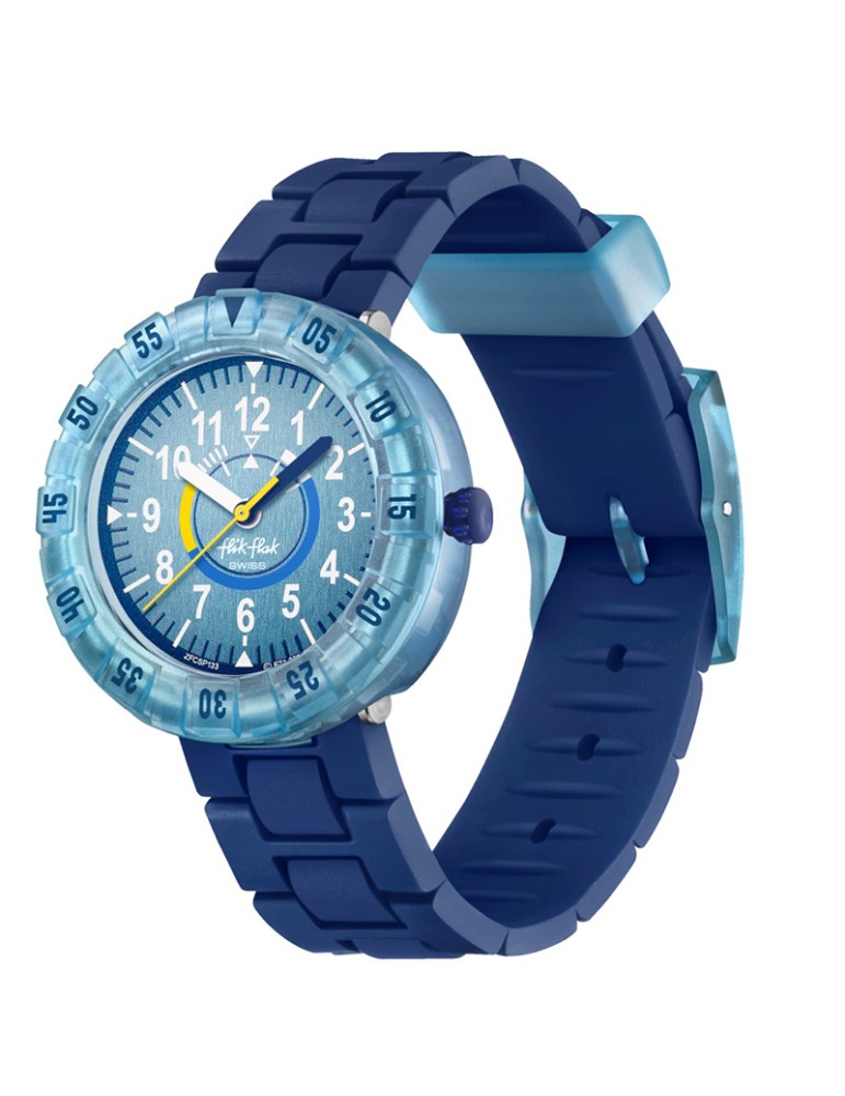 Orologio Flik Flak - Bluebrick - Blu - 37mm -Stile Mattoncini-ZFCSP133