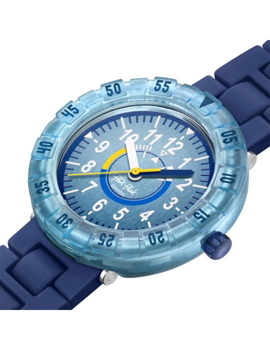 Orologio Flik Flak - Bluebrick - Blu - 37mm -Stile Mattoncini-ZFCSP133