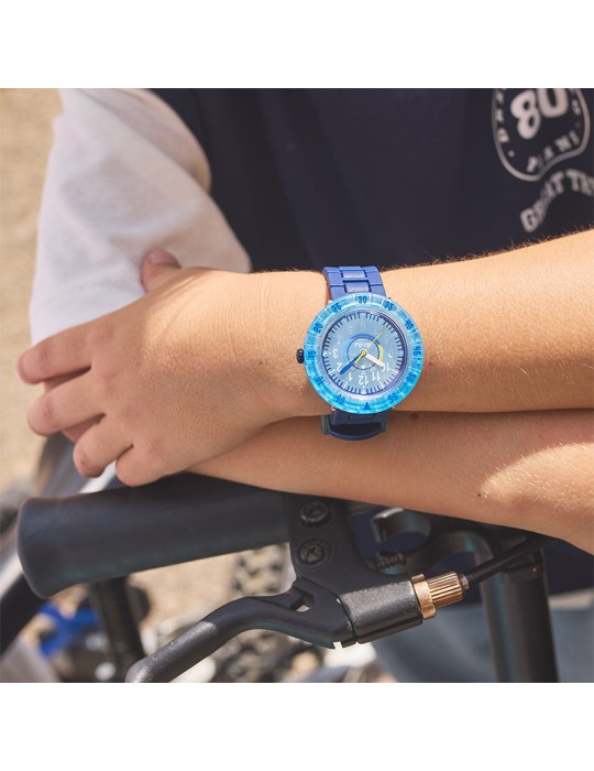 Orologio Flik Flak - Bluebrick - Blu - 37mm -Stile Mattoncini-ZFCSP133