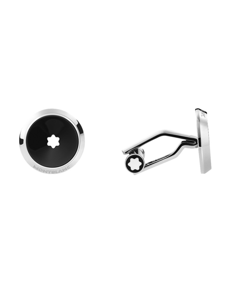 Montblanc Cufflinks - Star in Stainless Steel - Black - 0