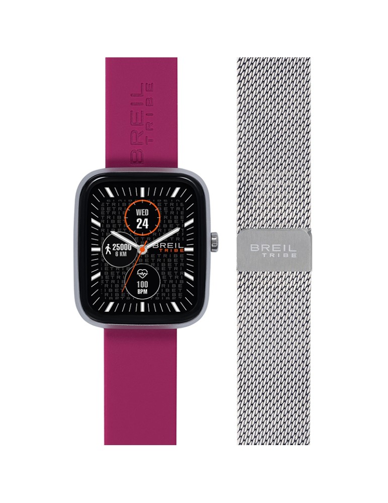 Smartwatch Breil Tribe - SBT-3-Doppio Cinturino-44,5mm-Bordeaux-EW0747