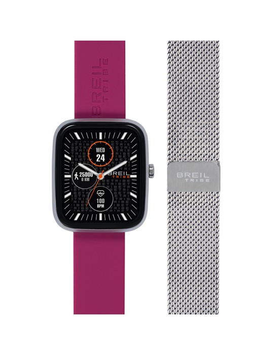 Smartwatch Breil Tribe - SBT-3-Doppio Cinturino-44,5mm-Bordeaux-EW0747