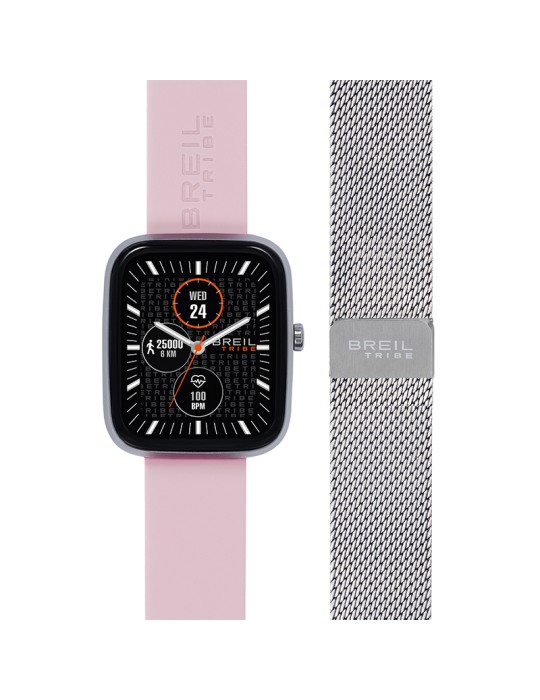 Smartwatch Breil Tribe - SBT-3 - Doppio Cinturino - 44,5mm-Rosa-EW0748