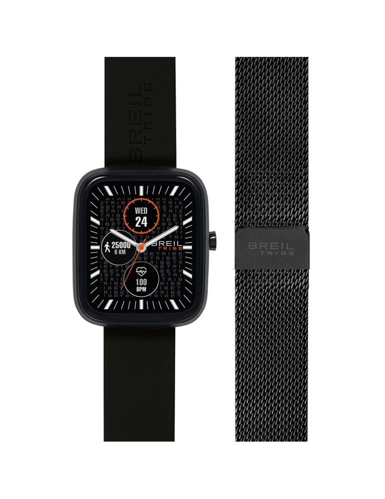 Smartwatch Breil Tribe - SBT-3 - Doppio Cinturino - 44,5mm-Nero-EW0751