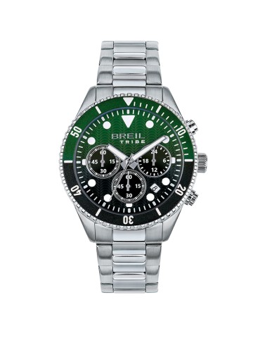 Breil Tribe Watch - Chronograph - Silver - 41mm - Green & Black-EW0763