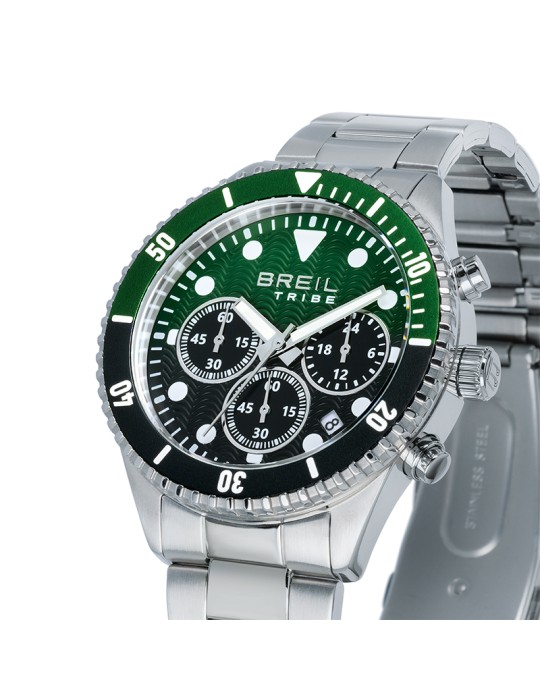 Orologio Breil Tribe - Cronografo - Silver - 41mm -Verde e Nero-EW0763