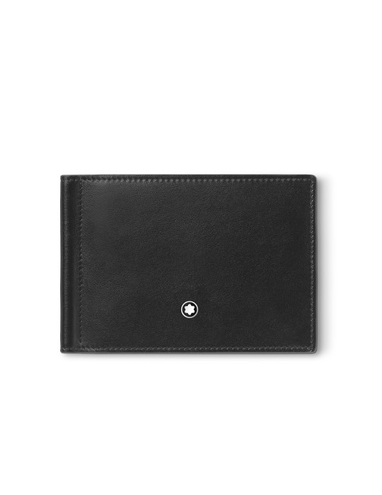 Montblanc Meisterstück Black Leather Wallet with 6 Compartments and Money Clip - 0
