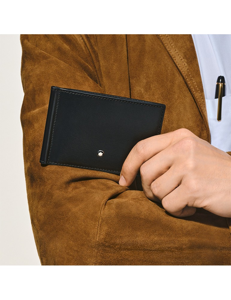 Portafoglio Montblanc - Meisterstück in Pelle Nero con 6 Scomparti e Fermasoldi - 0