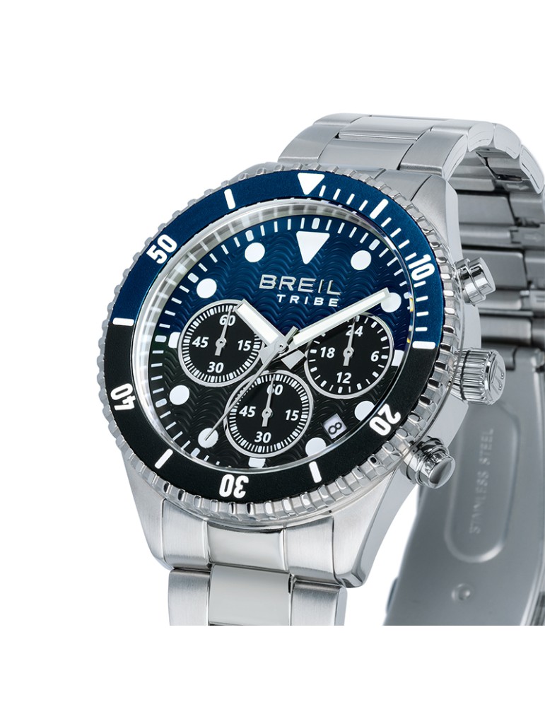 Orologio Breil Tribe - Cronografo - Silver - 41mm - Blu - Nero -EW0764