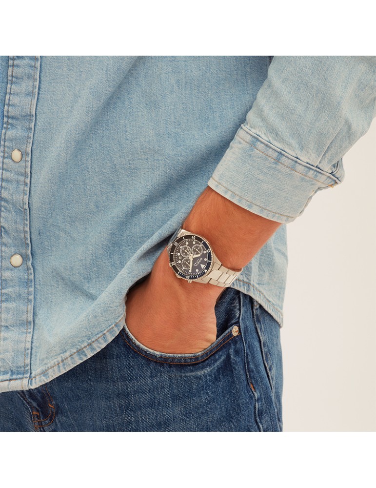 Breil Tribe Watch - Chronograph - Silver - 41mm - Blue - Black -EW0764