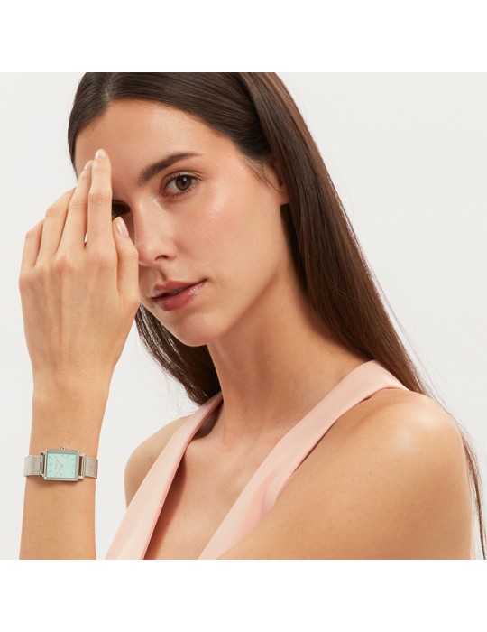 Breil Tribe Watch - Silver - 20mm - Rectangular Turquoise - EW0772