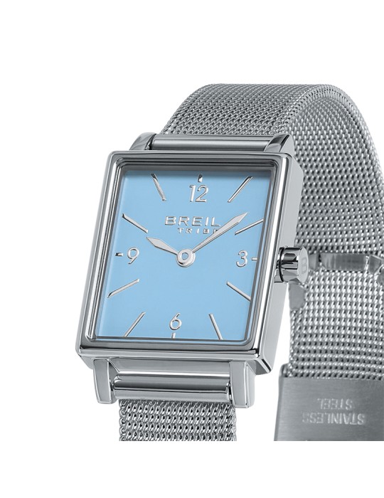 Breil Tribe Watch - Dreamy Sorbet Time Only Silver 20mm Light Blue Rectangular - 0