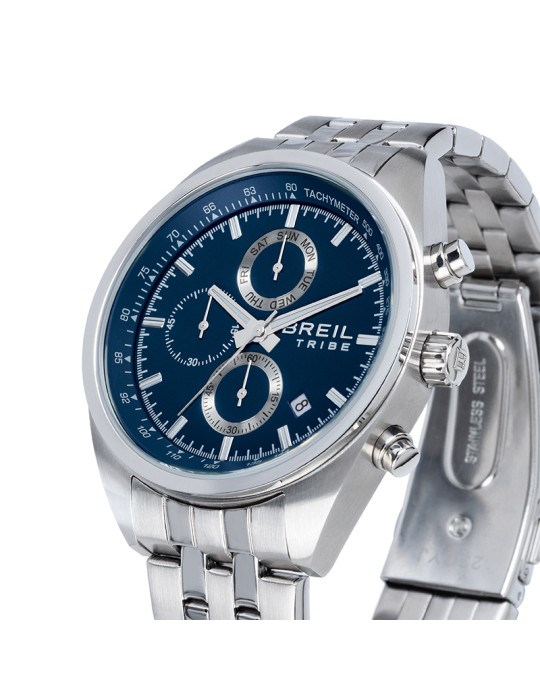 Breil Tribe Watch - Chronograph - Silver - 42mm - Blue - EW0775