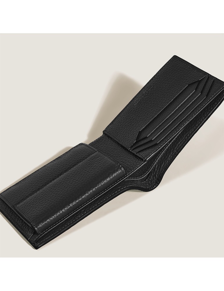 Montblanc Wallet - Grained Leather with 4 Compartments and Coin Pocket - Black - 0