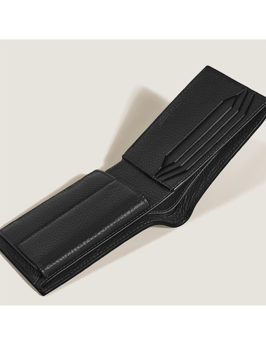 Montblanc Wallet - Grained Leather with 4 Compartments and Coin Pocket - Black - 0