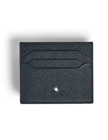 Portacarte 6 Tasche in Pelle Sartorial Montblanc - Tweed blu - 0