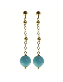 Rajola Earrings - 925% Silver Gold - Turquoise Paste - 45-463-3