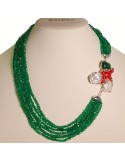 Collana Rajola - Samoa - Argento 925% - Agata Verde - Perle - 45-464-2