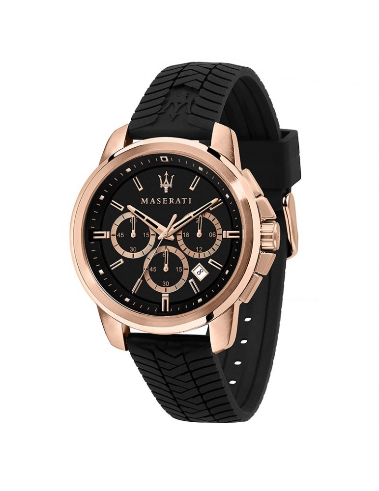 Maserati Men's Black Successo Chronograph 44mm Watch - 0