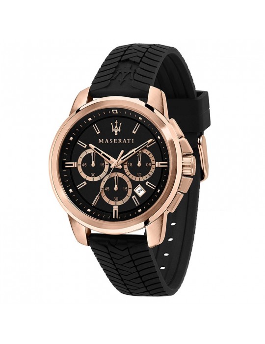 Maserati Men's Black Successo Chronograph 44mm Watch - 0
