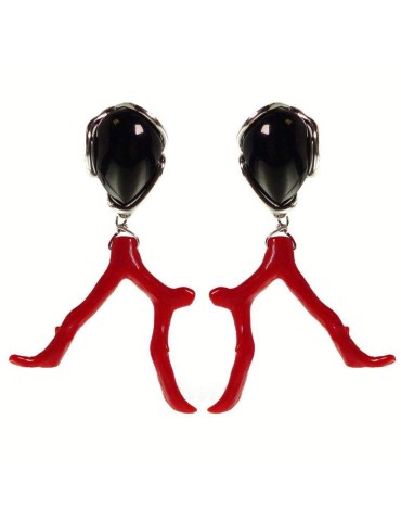 Orecchini Rajola - Samoa - Pendenti - Onice -Corallo Rosso-45-464-5ORL