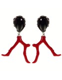 Orecchini Rajola - Samoa - Pendenti - Onice -Corallo Rosso-45-464-5ORL