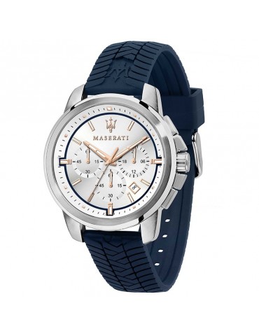 Maserati Men's Silver Successo Chronograph 44mm Watch - 0