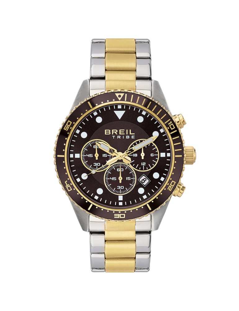 Orologio Breil Tribe - Bicolore - Silver - Gold - 42mm - Nero - EW0794