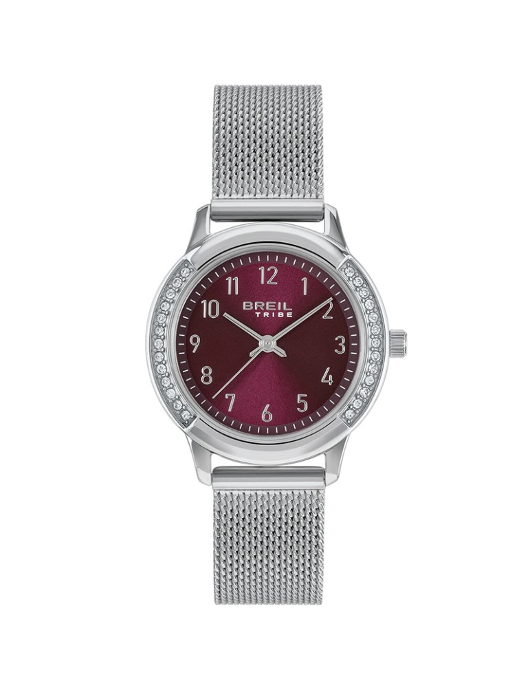 Orologio Breil Tribe  - Solo Tempo - Silver-30mm-Rosso Bordeaux-EW0804