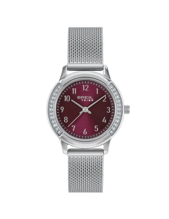 Orologio Breil Tribe  - Solo Tempo - Silver-30mm-Rosso Bordeaux-EW0804
