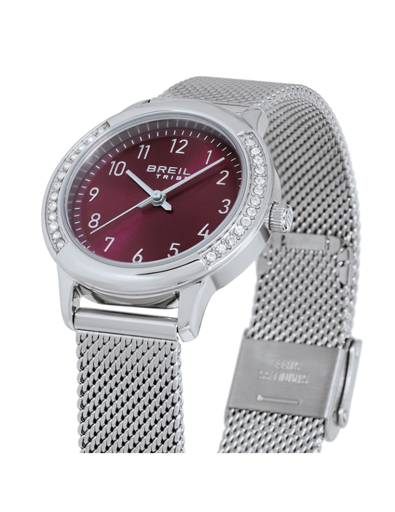 Breil Tribe Watch - Time Only - Silver-30mm-Burgundy Red-EW0804
