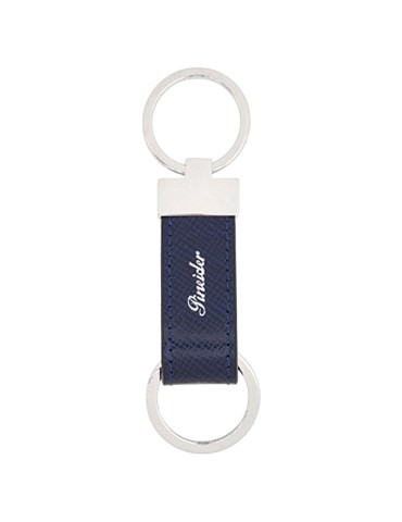 Pineider Keyring - Double - Blue Saffiano Leather - PBS530334