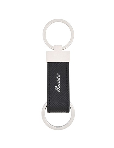 Pineider Keyring - Double - Printed Leather-Saffiano Black-PBS530856