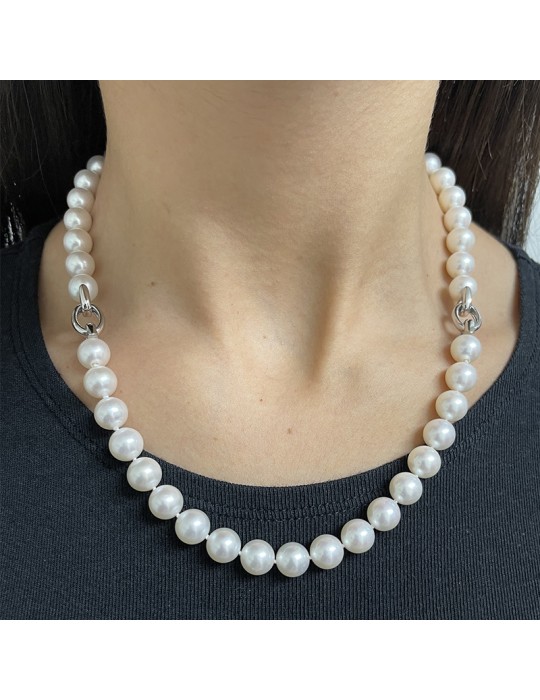 Collana Picca - con Perle Akoya Qualità Maxima 9-9,5 mm - 0