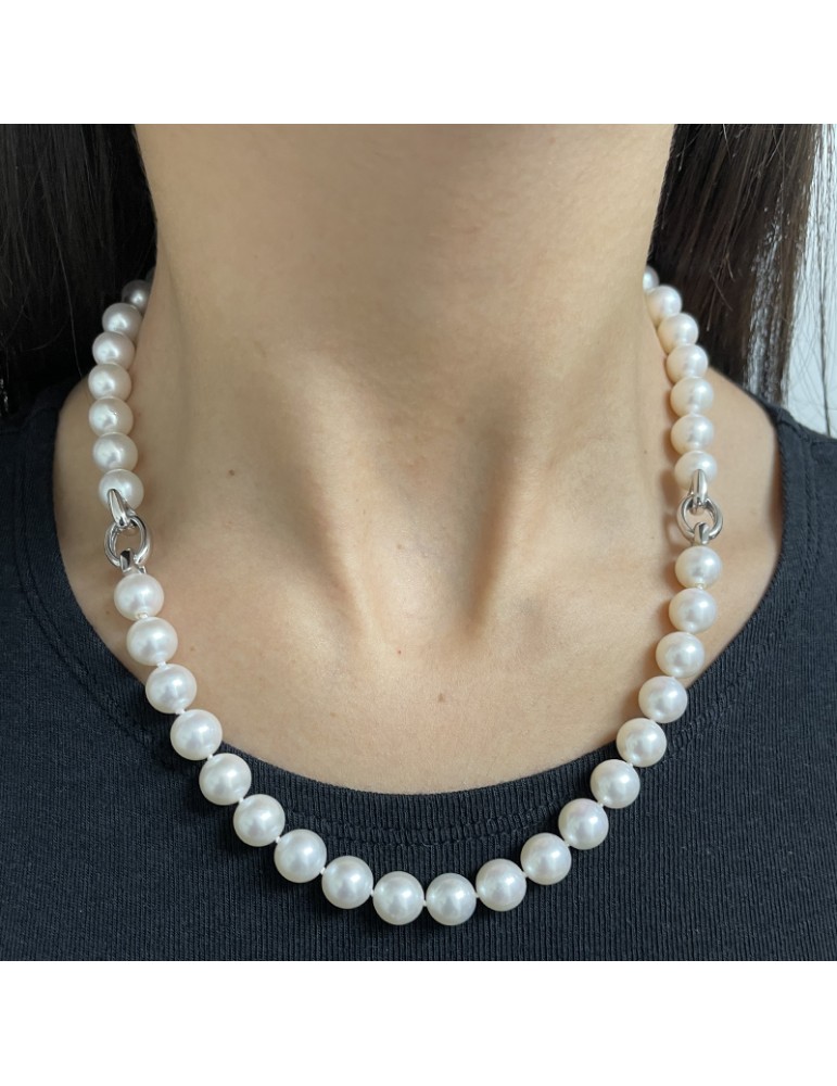 Collana Picca - con Perle Akoya Qualità Maxima 9-9,5 mm - 0