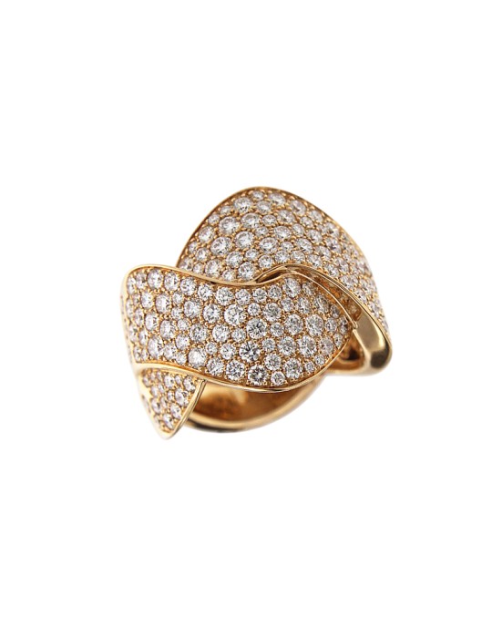 Anello Crivelli - Intreccio in Oro Rosa 18 Carati con Diamanti Naturali 3,06 ct - 0