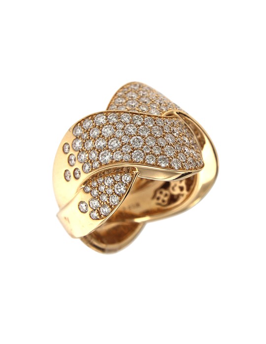 Crivelli Ring - Intreccio in 18K Rose Gold with 3.06 ct Natural Diamonds - 0
