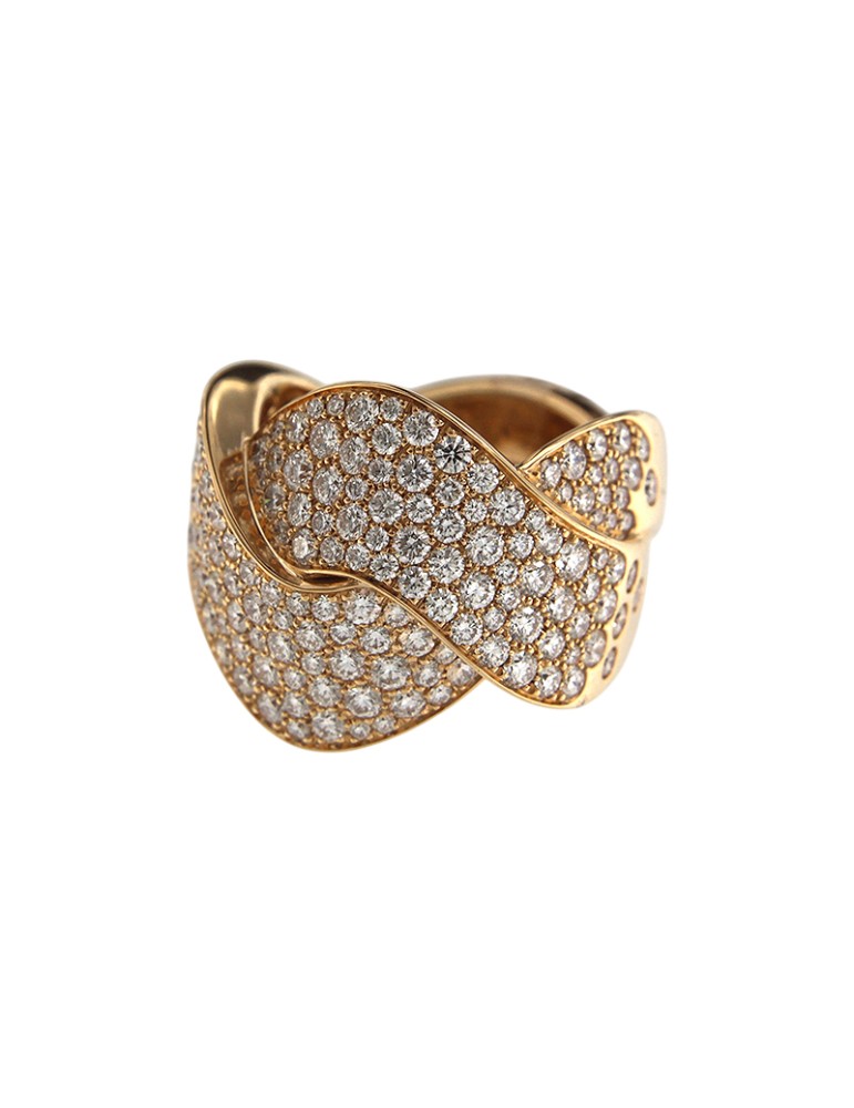 Crivelli Ring - Intreccio in 18K Rose Gold with 3.06 ct Natural Diamonds - 0