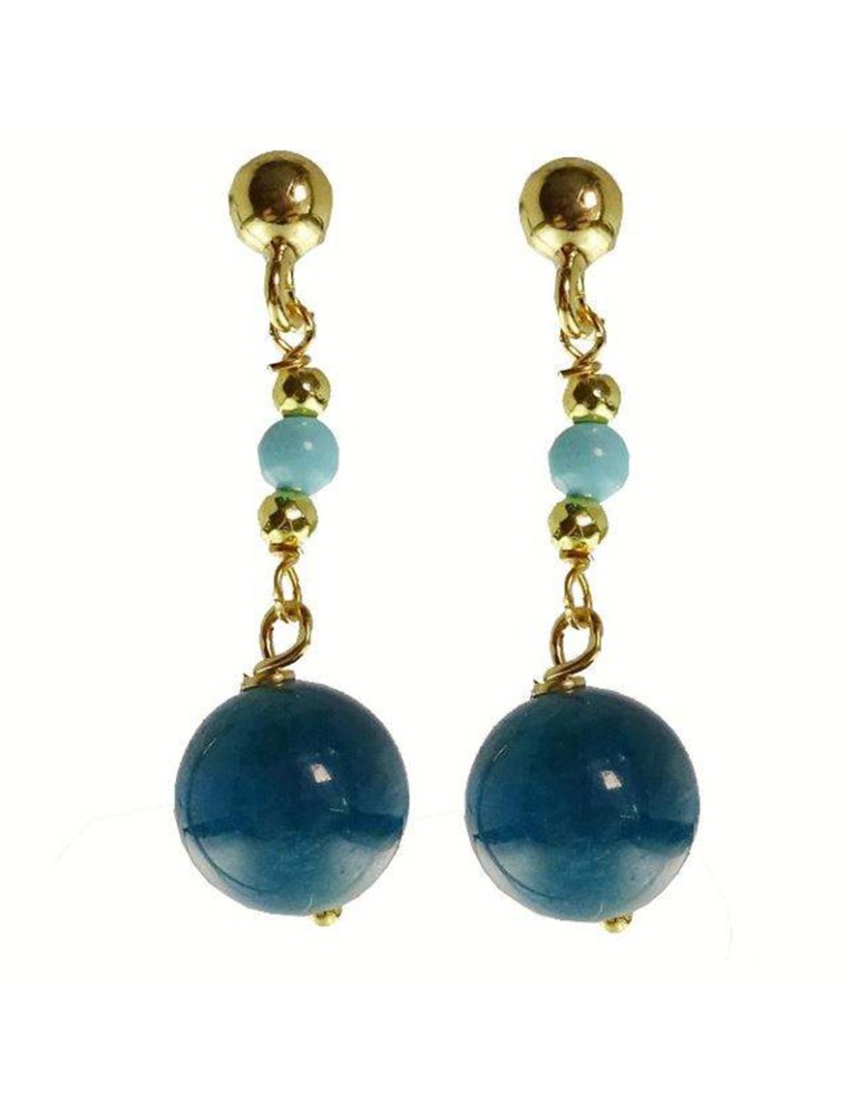 Orecchini Rajola - Argento 925% Dorato - Pasta Turchese - 54-399-38ORA