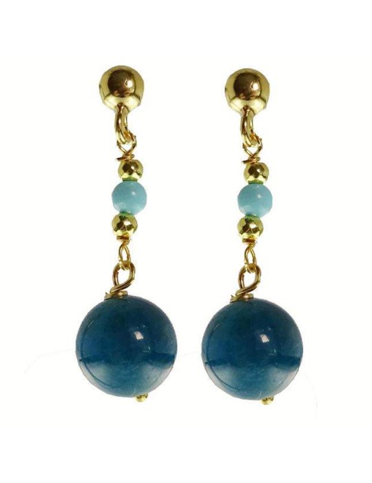 Orecchini Rajola - Argento 925% Dorato - Pasta Turchese - 54-399-38ORA