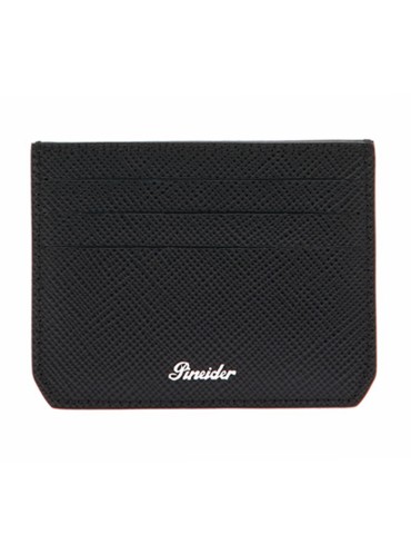 Pineider Card Holder - Black Calfskin-Saffiano Print-PBS706856