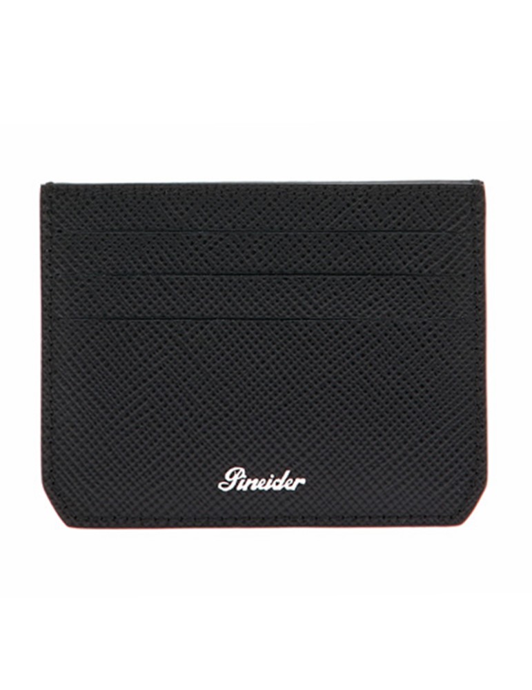 Pineider Card Holder - Black Calfskin-Saffiano Print-PBS706856