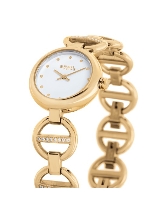 Breil Tribe Watch - Camellia - Gold - 25mm - White-Crystals-EW0808