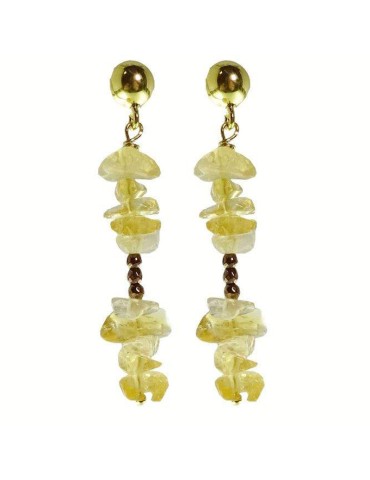 Rajola Earrings - 925% Silver Gold - Citrine Quartz - 54-489-3ORA