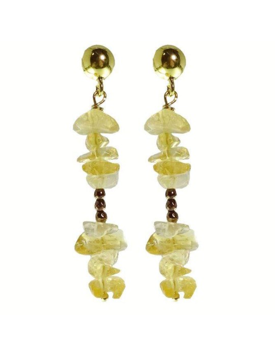 Rajola Earrings - 925% Silver Gold - Citrine Quartz - 54-489-3ORA