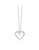 Collana Miluna - in Oro Bianco 18 carati con Pendente Cuore e Diamanti Naturali 0,96 pti - 0
