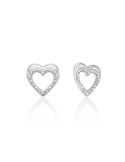 Orecchini Miluna - in Oro Bianco 18 carati Cuore e Diamanti Naturali 3,36 pti - 0