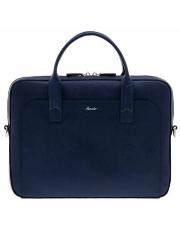Cartella Pineider - Pelle di Vitello Saffiano Blu - Porta Pc - PBL001334