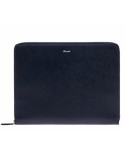 Porta Tablet Pineider -Pelle di Vitello Saffiano Blu con Zip-PBS733334